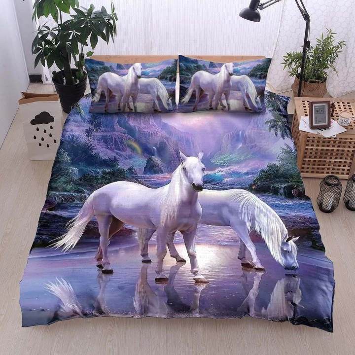 Fantasy Horse Twin Queen King Cotton Bed Sheets Spread Comforter Duvet Cover Bedding Sets MH03119861
