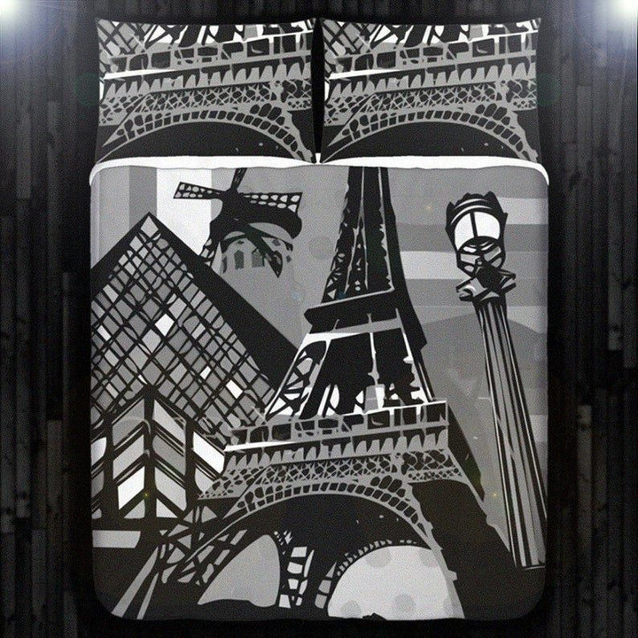 Gray Paris Eiffel Tower Bedding Sets MH03119818