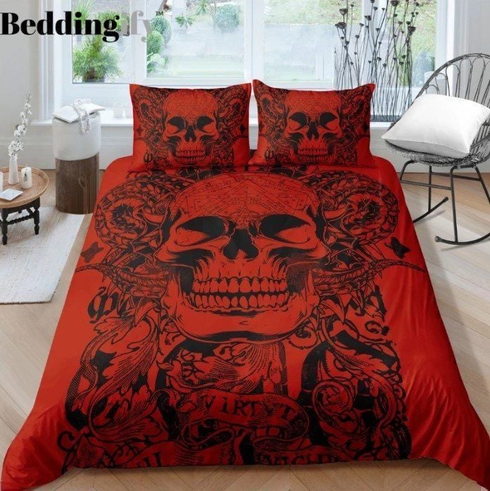 Black And Red Skull Bedding Sets MH03119173