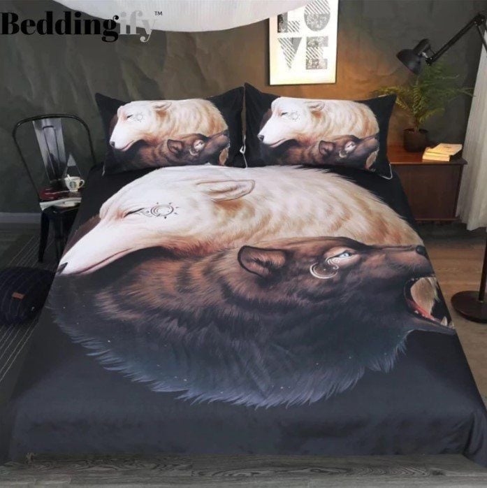 Yin And Yang Wolves Bedding Sets MH03119286