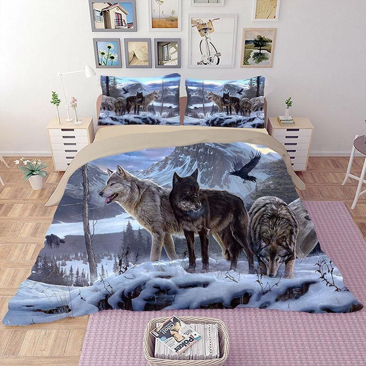 Wolf In The Winter Mountain Bedding Sets MH03121917