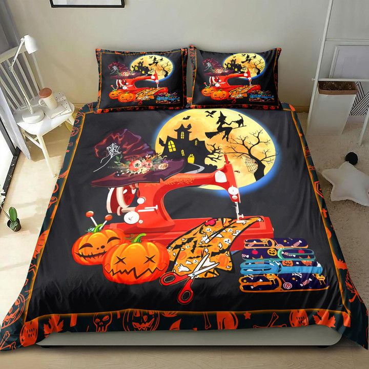 Sewing Machine Witch Moon Halloween Bedding Set MH03157478