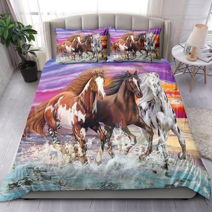 Running Horses At Sunset Bedding Set MH03157360