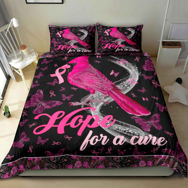 Breast Cancer Cardinal Bird For The Cure Bedding Set MH03157255
