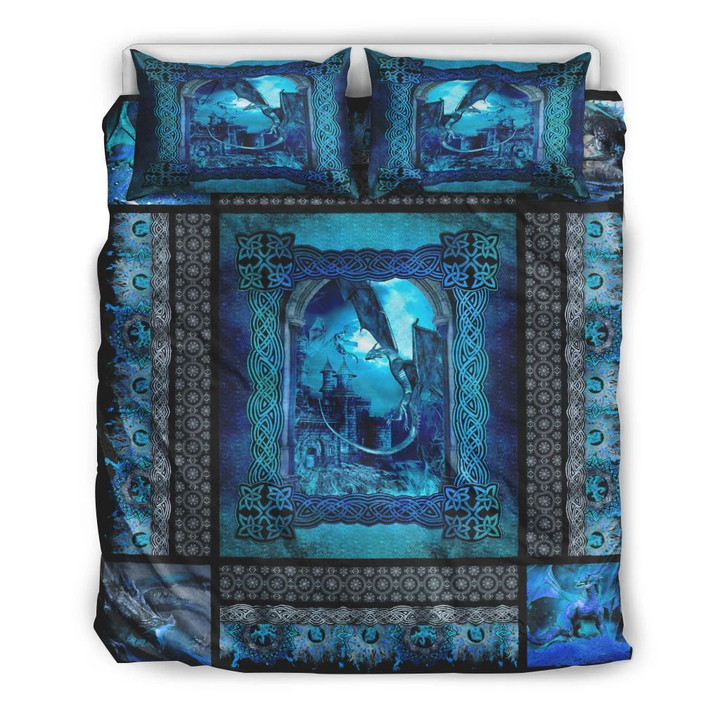 Blue Dragon Castle Bedding Set MH03157446