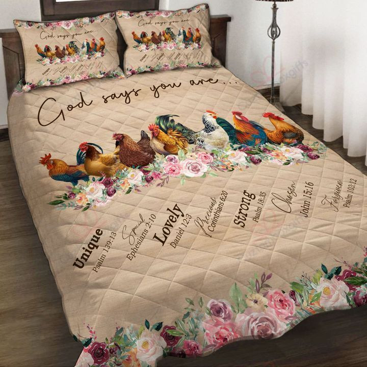 God Says You Are Chickens Bedding Set MH03157743
