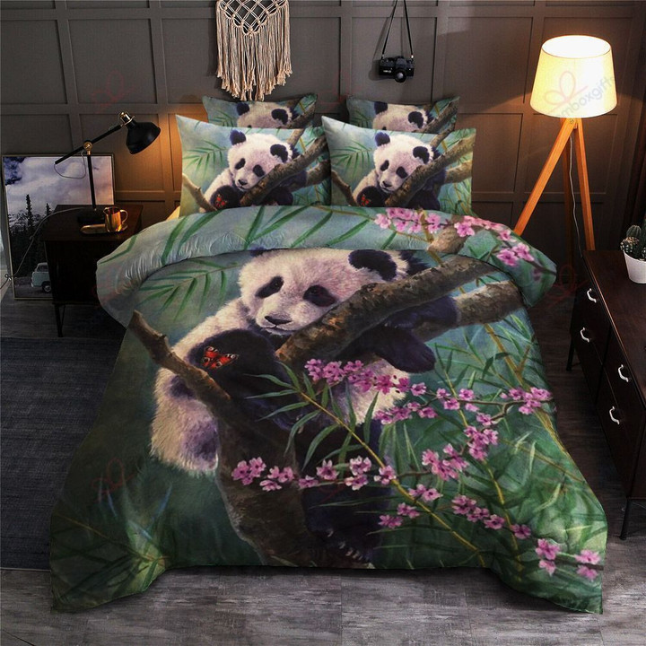 Panda Beside Blossom Bedding Set MH03157896