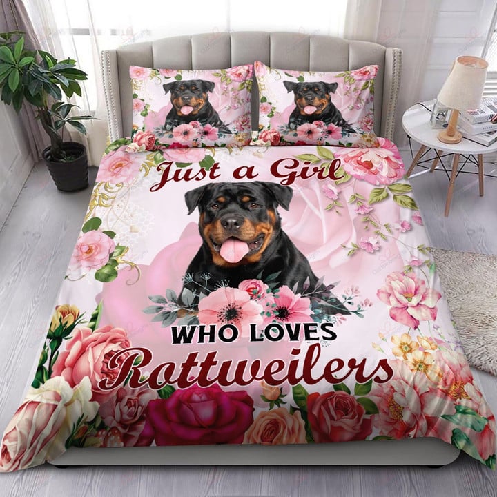 Rottweiler Just A Girl Who Loves Rottweiler Bedding Set MH03157850