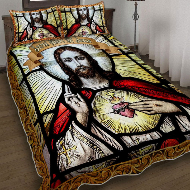 Sacred Heart Of Jesus Christian Bedding Set MH03159343