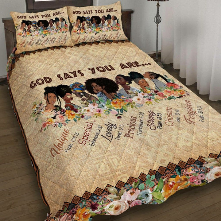 God Says You Are Black Beautiful Girls Bedding Set MH03159581