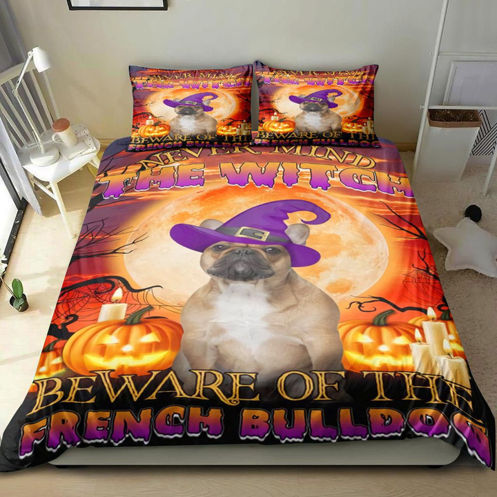 Halloween Beware Of The French Bulldog Bedding Set MH03159222