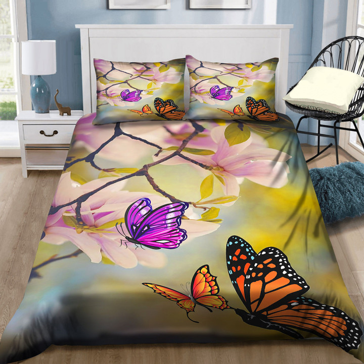 Magnolia Flowers And Butterflies Bedding Set MH03159840