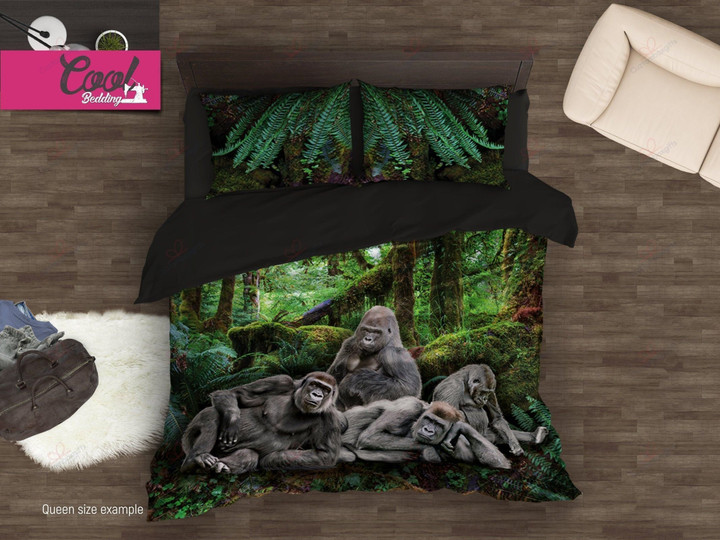 Gorillas In Jungle Bedding Set MH03159179