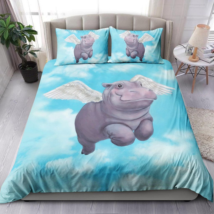 Flying Cute Hippo Bedding Set MH03159998