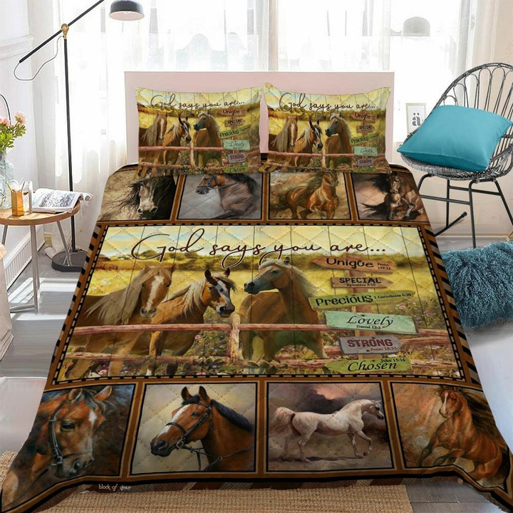 God Says You Are Horse Bedding Set MH03159869