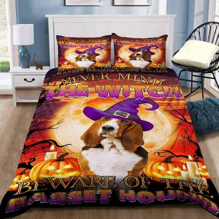 Halloween Beware Of The Basset Hound Bedding Set MH03159626