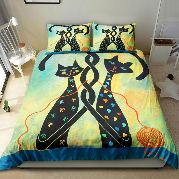 Black Cat Couple Bedding Set MH03159336