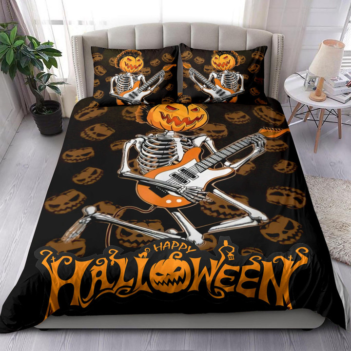 Guitar Skeleton Halloween Bedding Set MH03159182