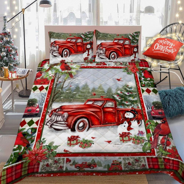 Christmas Red Truck Bedding Set MH03159573