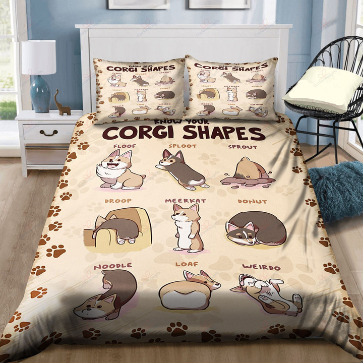 Know Your Corgi Shapes Corgi Bedding Set MH03159191