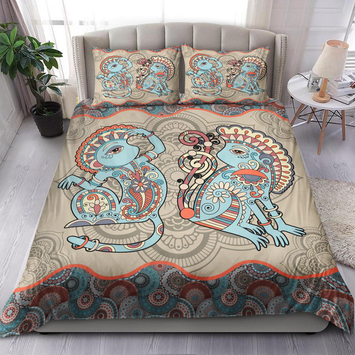 Two Ethnic Monkeys Mandala Bedding Set MH03159126