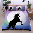 3D Shadow Unicorn By The Moon Cotton Bed Sheets Spread Comforter Duvet Bedding Sets BDN229384