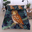 3D Owl Leaf Blue Cotton Bed Sheets Spread Comforter Duvet Bedding Sets BDN229384