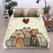 3D Cat Family Love Cotton Bed Sheets Spread Comforter Duvet Bedding Sets BDN229384