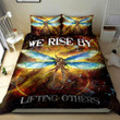 3D Dragonfly We Rise By Lifting Others Cotton Bed Sheets Spread Comforter Duvet Bedding Sets BDN229384