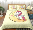 3D Cute Unicorn On The Moon Cotton Bed Sheets Spread Comforter Duvet Bedding Sets BDN229384