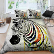 3D Colorful Zebra Painting Cotton Bed Sheets Spread Comforter Duvet Bedding Sets BDN229384