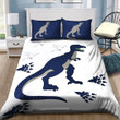 Deep Blue And Beige Boys Dinosaur Cretaceous Animal Hipster Style Bedding Sets BDN267230