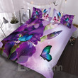 Blue Butterflies On Purple Flowers Bedding Sets BDN266862