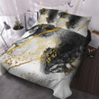 Black White Swirl With Gold Splatter Bedding Sets BDN268361