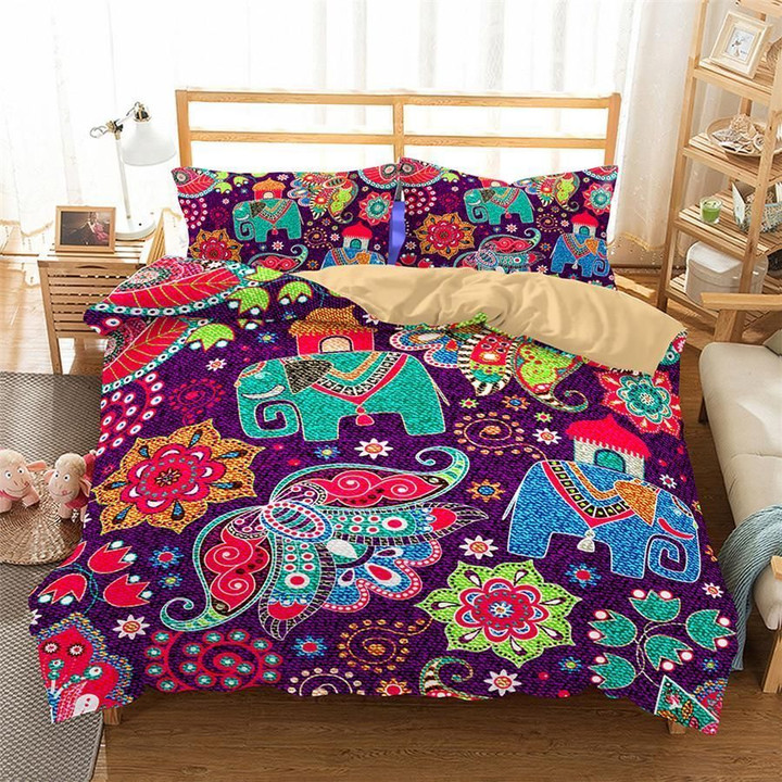 3D Pattern Cotton Bed Sheets Spread Comforter Duvet Bedding Sets BDN229384