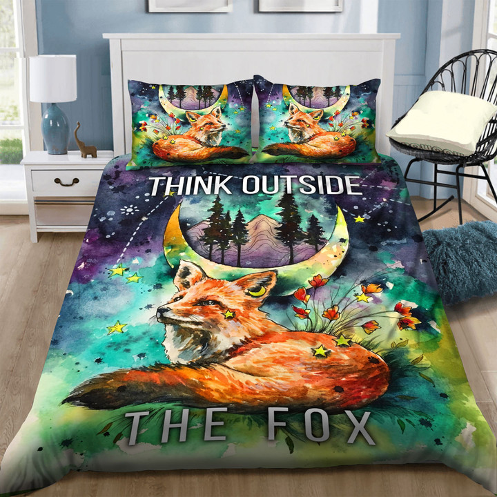 3D Think Outside The Fox Cotton Bed Sheets Spread Comforter Duvet Bedding Sets BDN229384