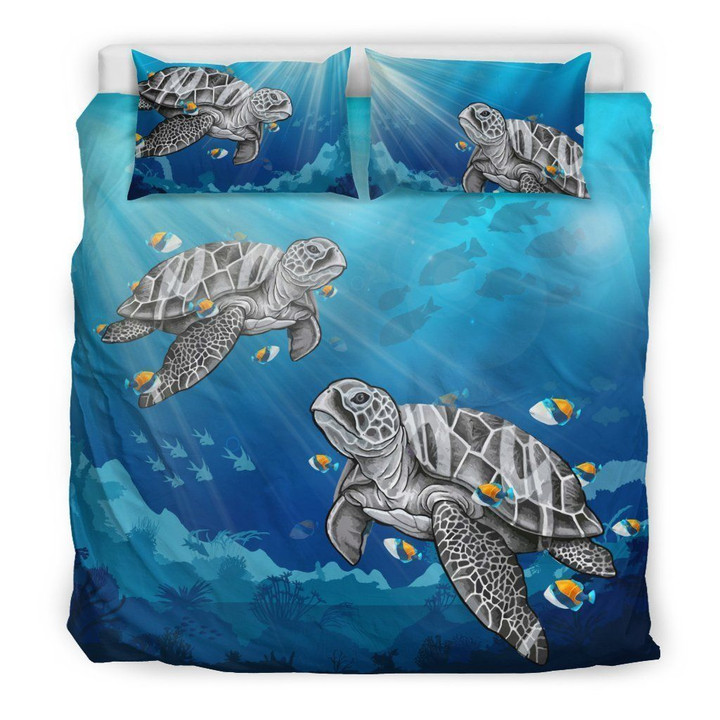 3D Hawaii Turtle In The Ocean Cotton Bed Sheets Spread Comforter Duvet Bedding Sets BDN229384