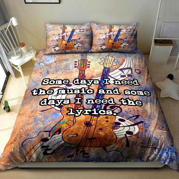 3D Musician Some Days I Need The Music And Some Days I Need The Lyrics Cotton Bed Sheets Spread Comforter Duvet Bedding Sets BDN229384
