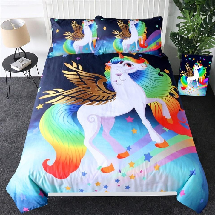 Golden Winged Unicorn Bedding Sets BDN247778
