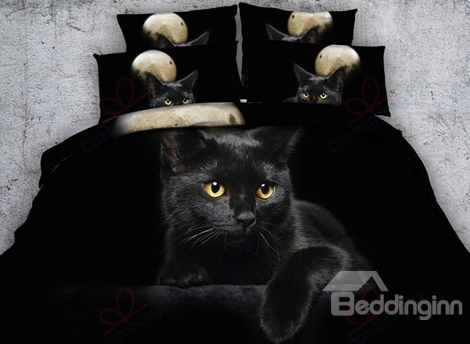 3D Black Kitten Bedding Sets BDN264361