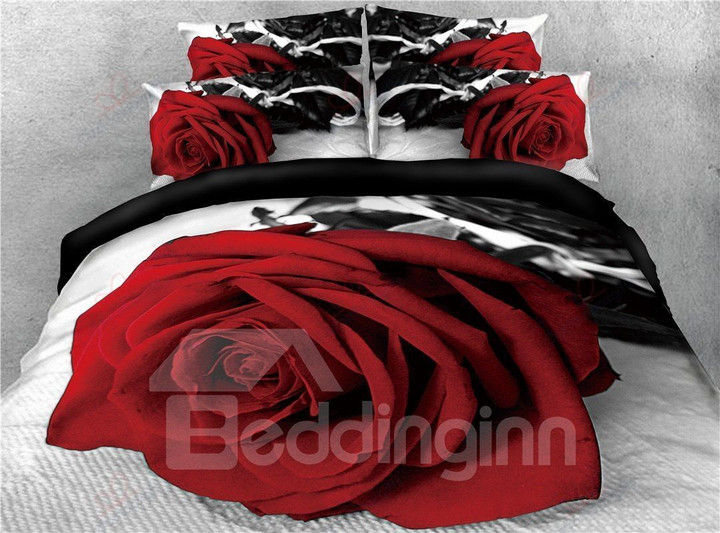 Fresh Red Rose Bedding Sets BDN267214