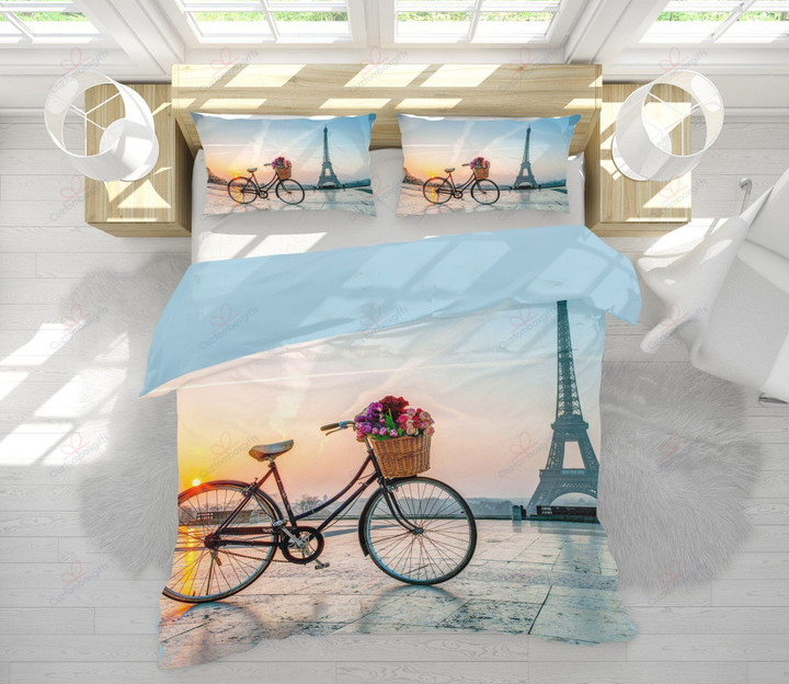 Eiffel Tower And Bike Bedding Sets BDN267290