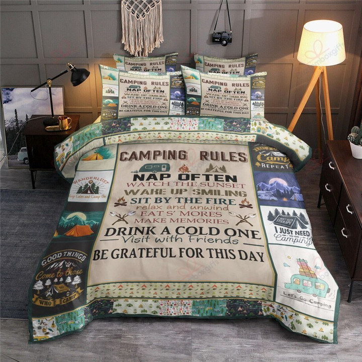 Camping Rules Square Bedding Sets BDN267729
