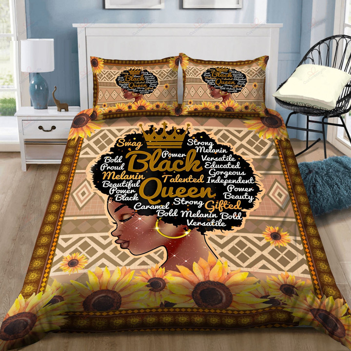 Black Queen And Sunflower Bedding Sets BDN267525