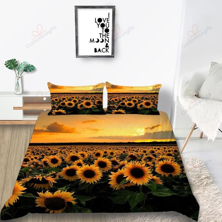 Sunflowers Field Romantic Sunset Bedding Sets BDN267494