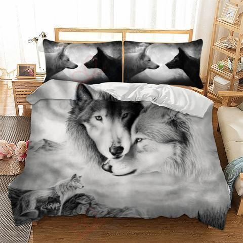 White Wolf Couple Bedding Sets BDN267846