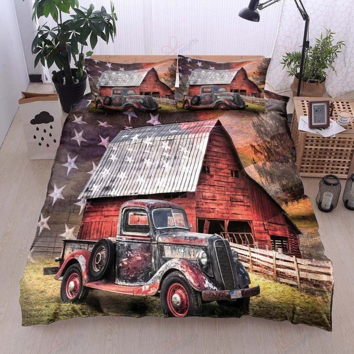 American Flag Truck Farm Bedding Sets BDN267530