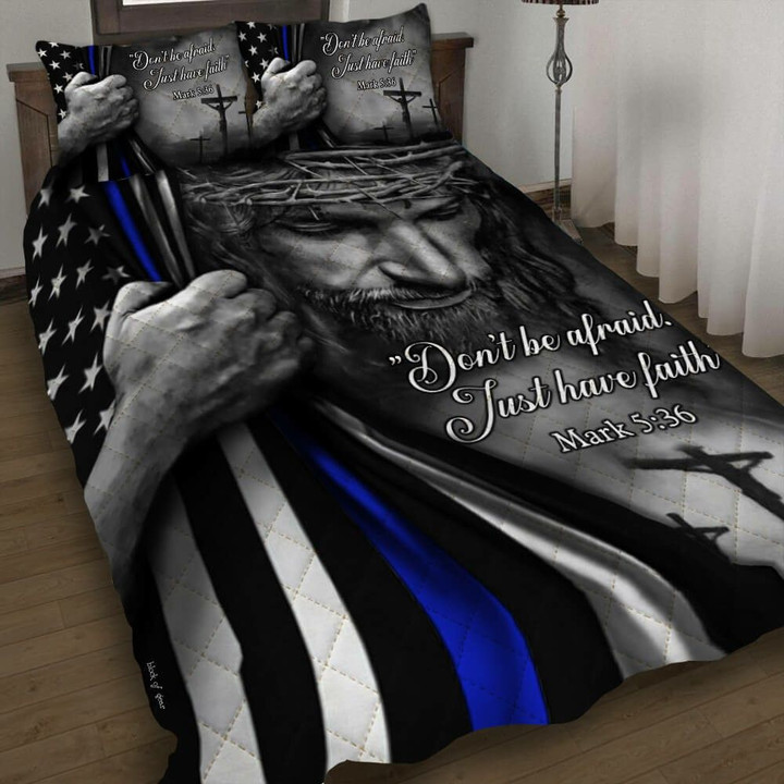 Jesus Christian Thin Blue Line Bedding Sets BDN268819
