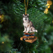 Alaskan Malamute-Sit On The Book Two Sides Ornament