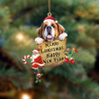 St Bernard-Christams & New Year Two Sided Ornament